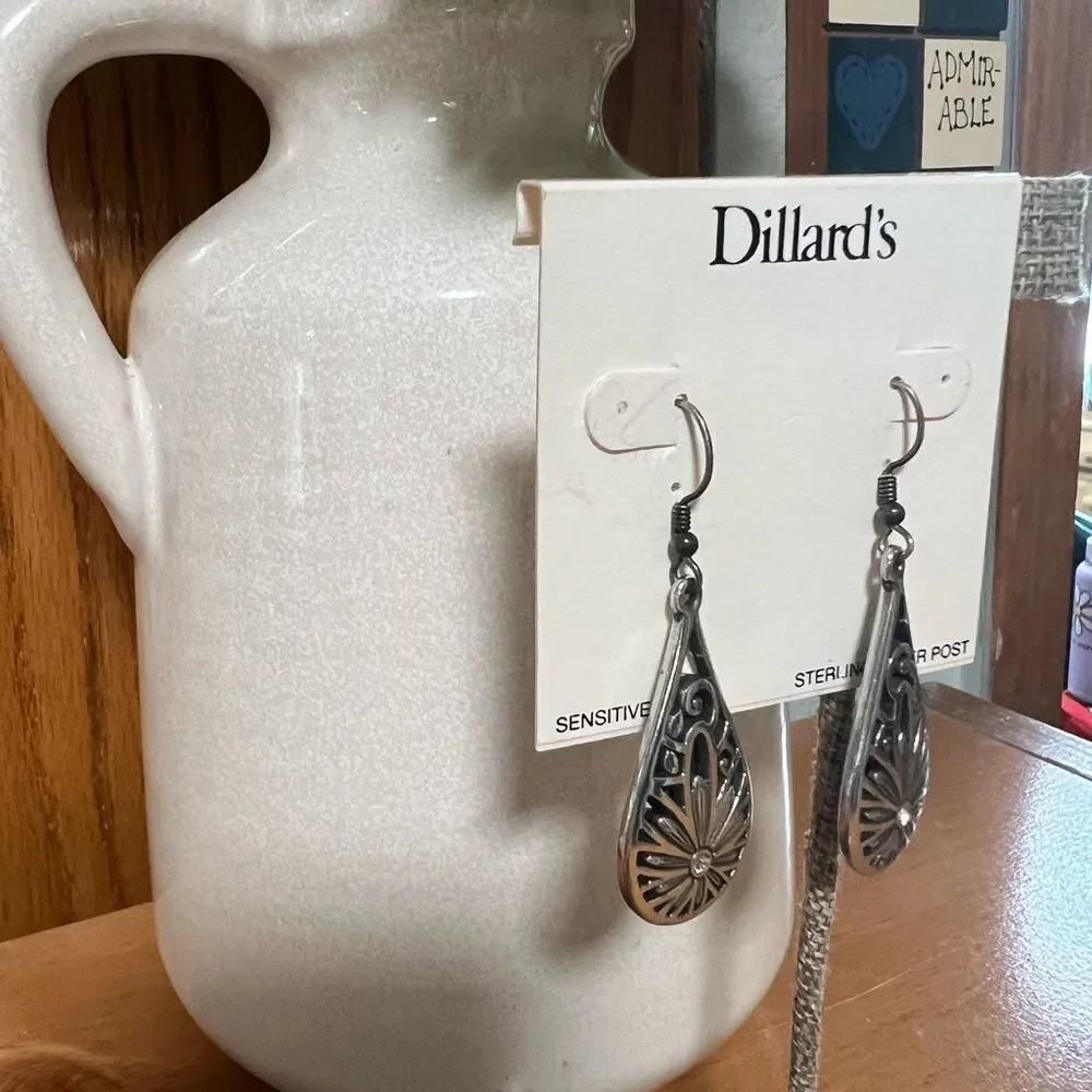 Dillard’s Silver Filigree Drop Earrings #DILL1